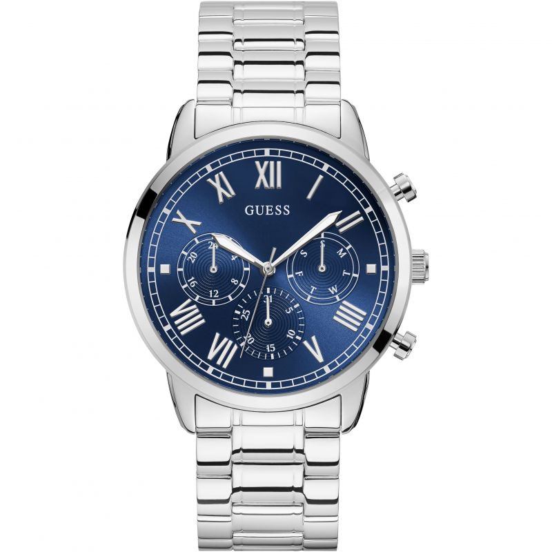  Shop Authentic Guess Hendrix Chronograph Blue Dial Silver Steel Strap Watch for Men - W1309G1 - Luxxuri