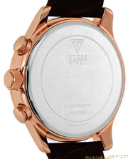  Shop Authentic Guess Analog Chronograph Brown Dial Brown Leather Strap Watch For Men - W14052G2 - Luxxuri