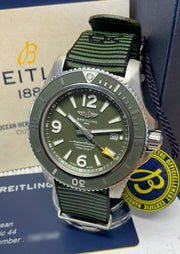  Shop Authentic Breitling Superocean Automatic 44mm Outerknown Green Dial Green Nylon Strap Watch for Men - A17367A11L1W1 - Luxxuri