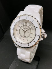  Shop Authentic Chanel J12 Diamonds Quartz Ceramic White Dial White Steel Strap Watch for Women - J12 H2422 - Luxxuri