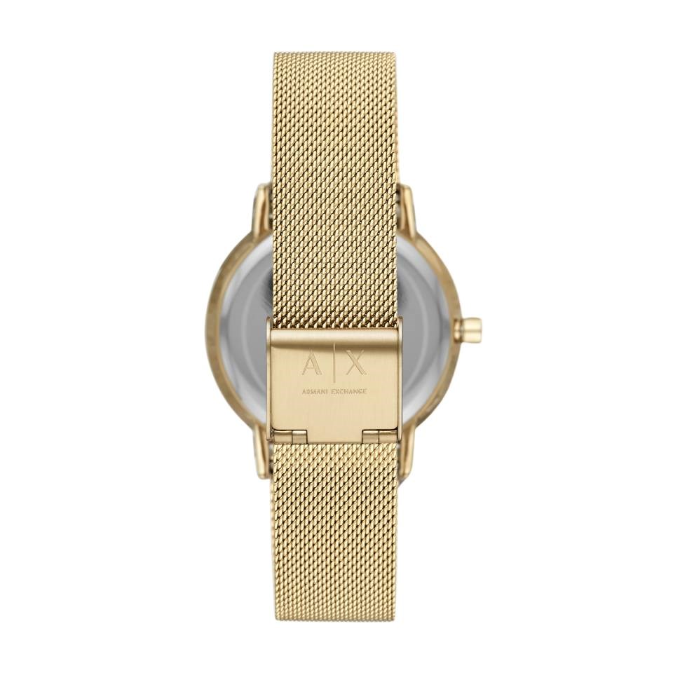  Shop Authentic Armani Exchange Lola Analog Gold Dial Gold Mesh Strap Watch For Women - AX5536 - Luxxuri
