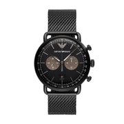  Shop Authentic Emporio Armani Aviator Black Dial Black Mesh Bracelet Watch For Men - AR11142 - Luxxuri