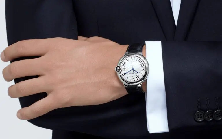  Shop Authentic Cartier Ballon Bleu de Cartier Silver Dial Black Leather Strap Watch for Men - WSBB0026 - Luxxuri