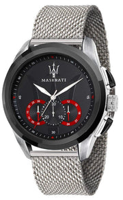  Shop Authentic Maserati Traguardo Black Dial Silver Mesh Bracelet Watch For Men - R8873612005 - Luxxuri