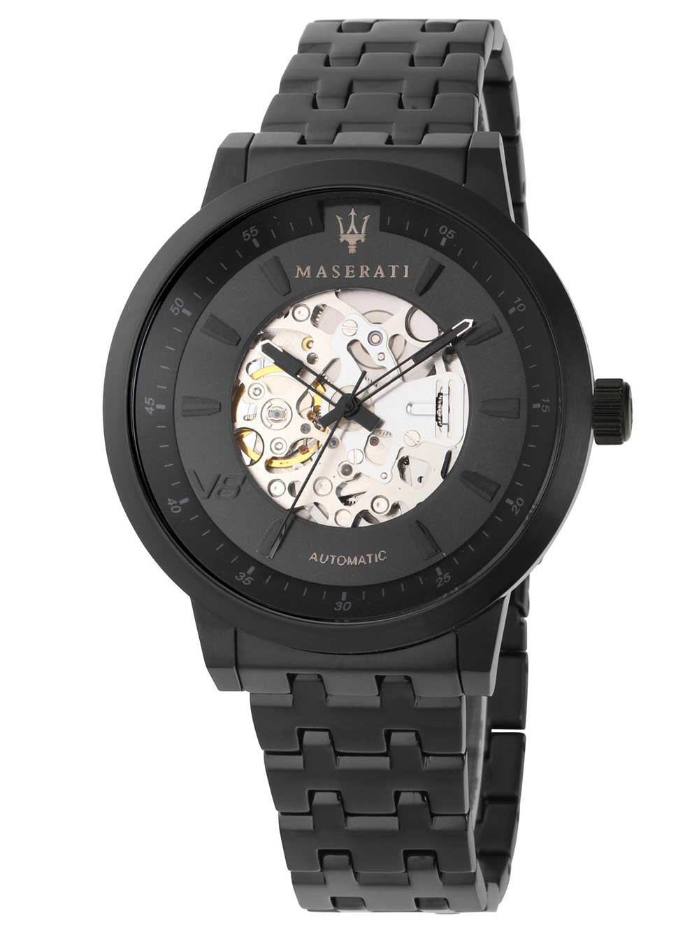  Shop Authentic Maserati Granturismo Sport GT Skeleton Black Dial Black Steel Strap Watch For Men - R8823134003 - Luxxuri