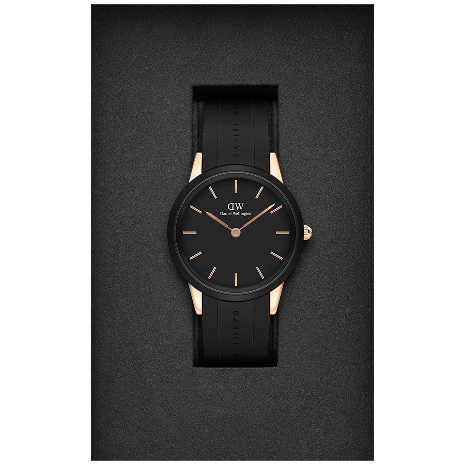  Shop Authentic Daniel Wellington Iconic Motion Black Dial Rubber Strap Watch For Women - DW00100426 - Luxxuri