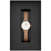  Shop Authentic Daniel Wellington Petite Pressed Melrose White Dial Gold Mesh Bracelet Watch For Women - DW00100447 - Luxxuri