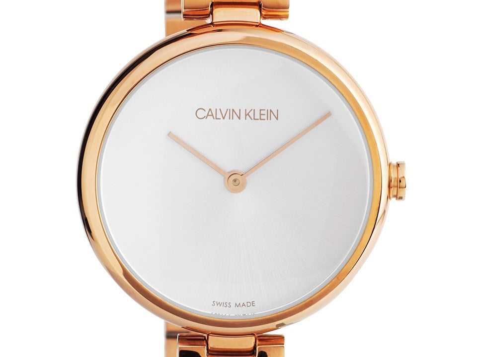  Shop Authentic Calvin Klein Wavy White Dial Rose Gold Steel Strap Watch for Women - K9U23646 - Luxxuri