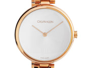  Shop Authentic Calvin Klein Wavy White Dial Rose Gold Steel Strap Watch for Women - K9U23646 - Luxxuri