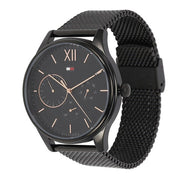  Shop Authentic Tommy Hilfiger Damon Quartz Black Dial Black Mesh Bracelet Watch for Men - 1791420 - Luxxuri