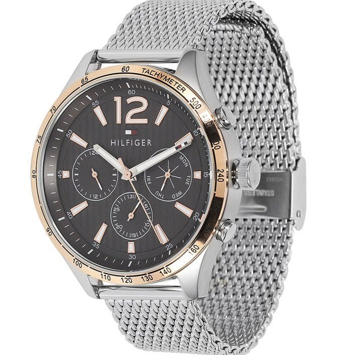  Shop Authentic Tommy Hilfiger Gavin Chronograph Quartz Grey Dial Silver Mesh Bracelet Watch for Men - 1791466 - Luxxuri
