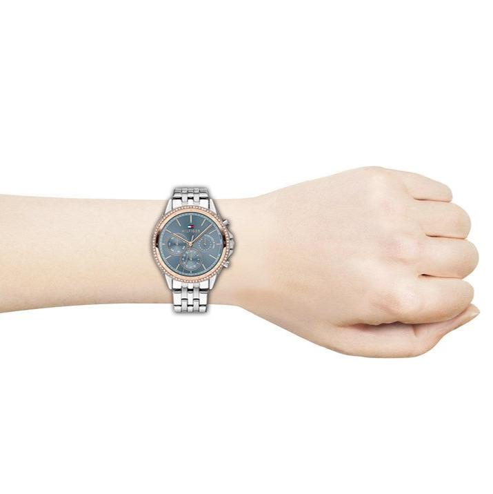  Shop Authentic Tommy Hilfiger Ari Diamonds Blue Dial Silver Steel Strap Watch for Women - 1781976 - Luxxuri