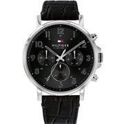  Shop Authentic Tommy Hilfiger Daniel Black Dial Black Leather Strap Watch for Men - 1710381 - Luxxuri