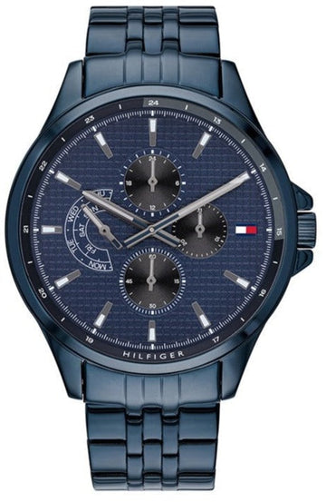  Shop Authentic Tommy Hilfiger Shawn Quartz Blue Dial Blue Steel Strap Watch for Men - 1791618 - Luxxuri