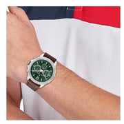  Shop Authentic Tommy Hilfiger Lars Chronograph Green Dial Brown Leather Strap Watch For Men - 1792064 - Luxxuri
