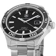 Shop Authentic Tag Heuer Aquaracer Caliber 5 Automatic Black Dial Silver Steel Strap Watch for Men - WAK2110.BA0830 - Luxxuri