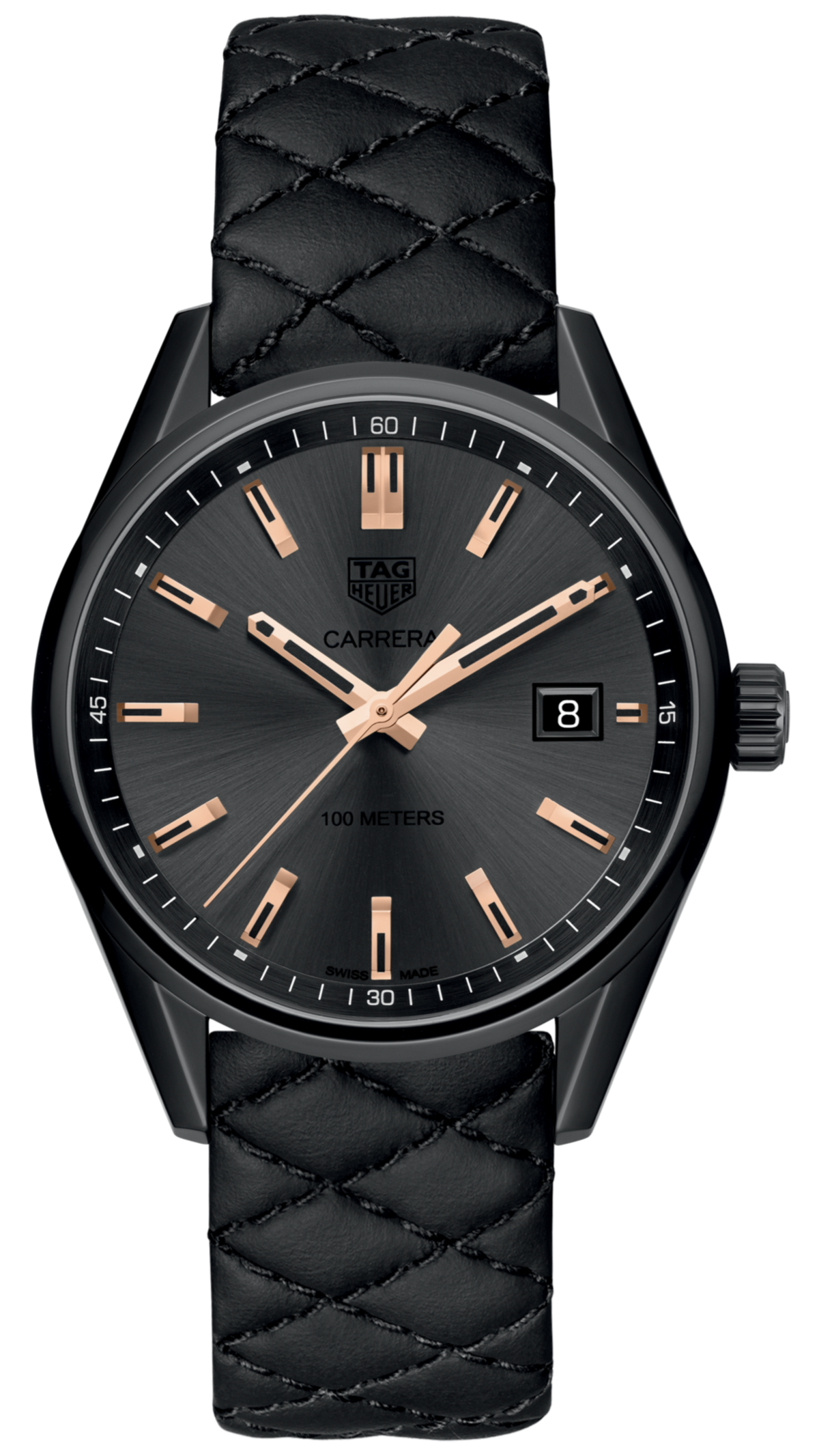  Shop Authentic Tag Heuer Carrera Special Edition Black Dial Black Leather Strap Watch for Women - WAR1113.FC6392 - Luxxuri