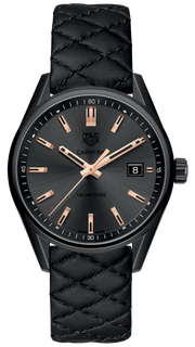 Shop Authentic Tag Heuer Carrera Special Edition Black Dial Black Leather Strap Watch for Women - WAR1113.FC6392 - Luxxuri