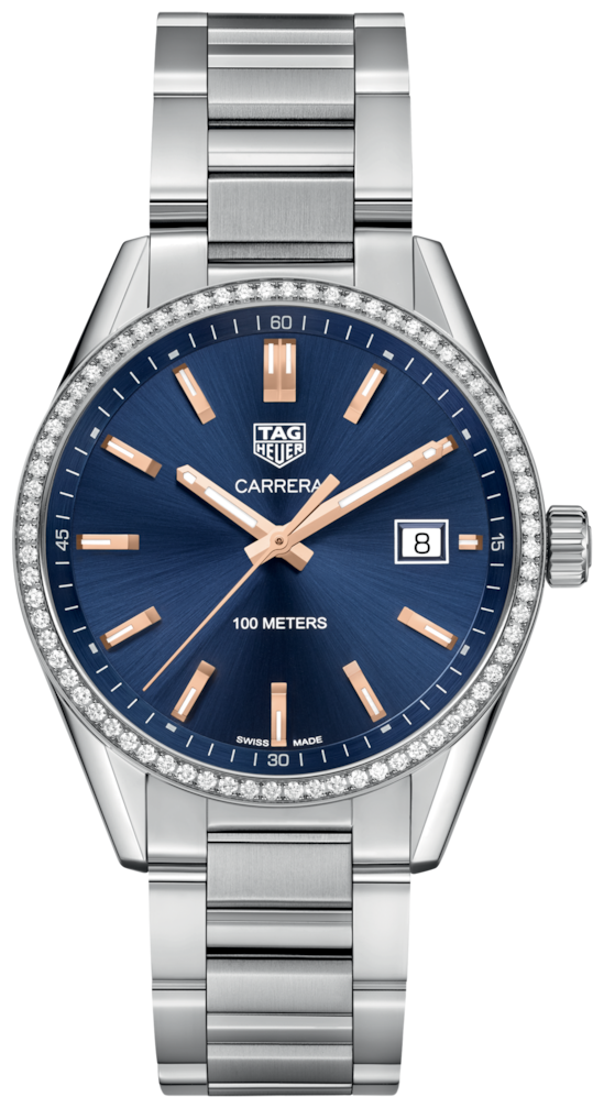  Shop Authentic Tag Heuer Carrera Quartz Diamonds Blue Dial Silver Steel Strap Watch for Women - WAR1114.BA0601 - Luxxuri