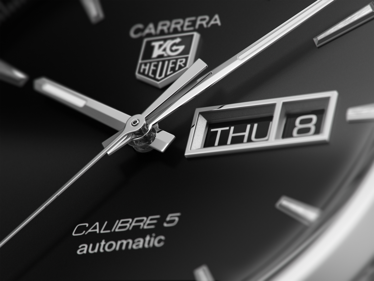  Shop Authentic Tag Heuer Carrera Calibre 5 Automatic Black Dial Silver Steel Strap Watch for Men - WAR201A.BA0723 - Luxxuri