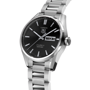  Shop Authentic Tag Heuer Carrera Calibre 5 Automatic Black Dial Silver Steel Strap Watch for Men - WAR201A.BA0723 - Luxxuri