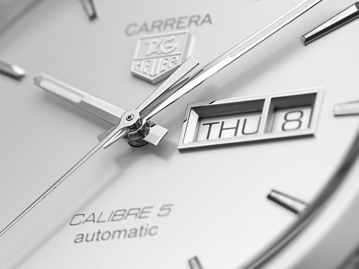  Shop Authentic Tag Heuer Carrera Calibre 5 Automatic White Dial Silver Steel Strap Watch for Men - WAR201B.BA0723 - Luxxuri