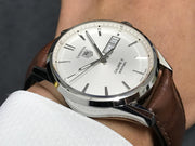  Shop Authentic Tag Heuer Carrera Calibre 5 Automatic White Dial Brown Leather Strap Watch for Men - WAR201B.FC6291 - Luxxuri