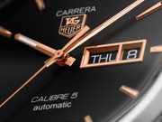  Shop Authentic Tag Heuer Carrera Calibre 5 Automatic Black Dial Black Leather Strap Watch for Men - WAR201C.FC6266 - Luxxuri