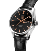  Shop Authentic Tag Heuer Carrera Calibre 5 Automatic Black Dial Black Leather Strap Watch for Men - WAR201C.FC6266 - Luxxuri