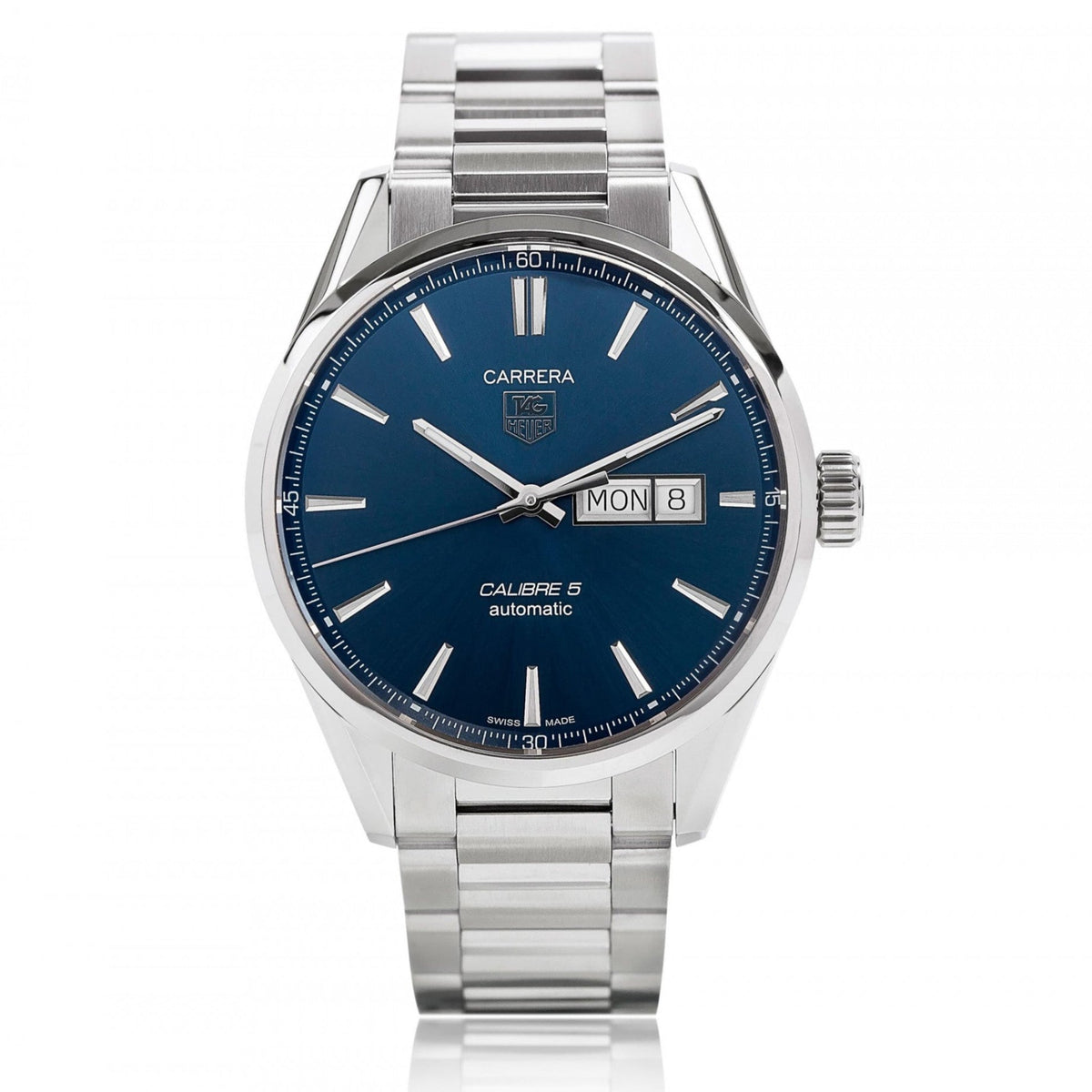  Shop Authentic Tag Heuer Carrera Automatic Blue Dial Silver Steel Strap Watch for Men - WAR201E.BA0723 - Luxxuri