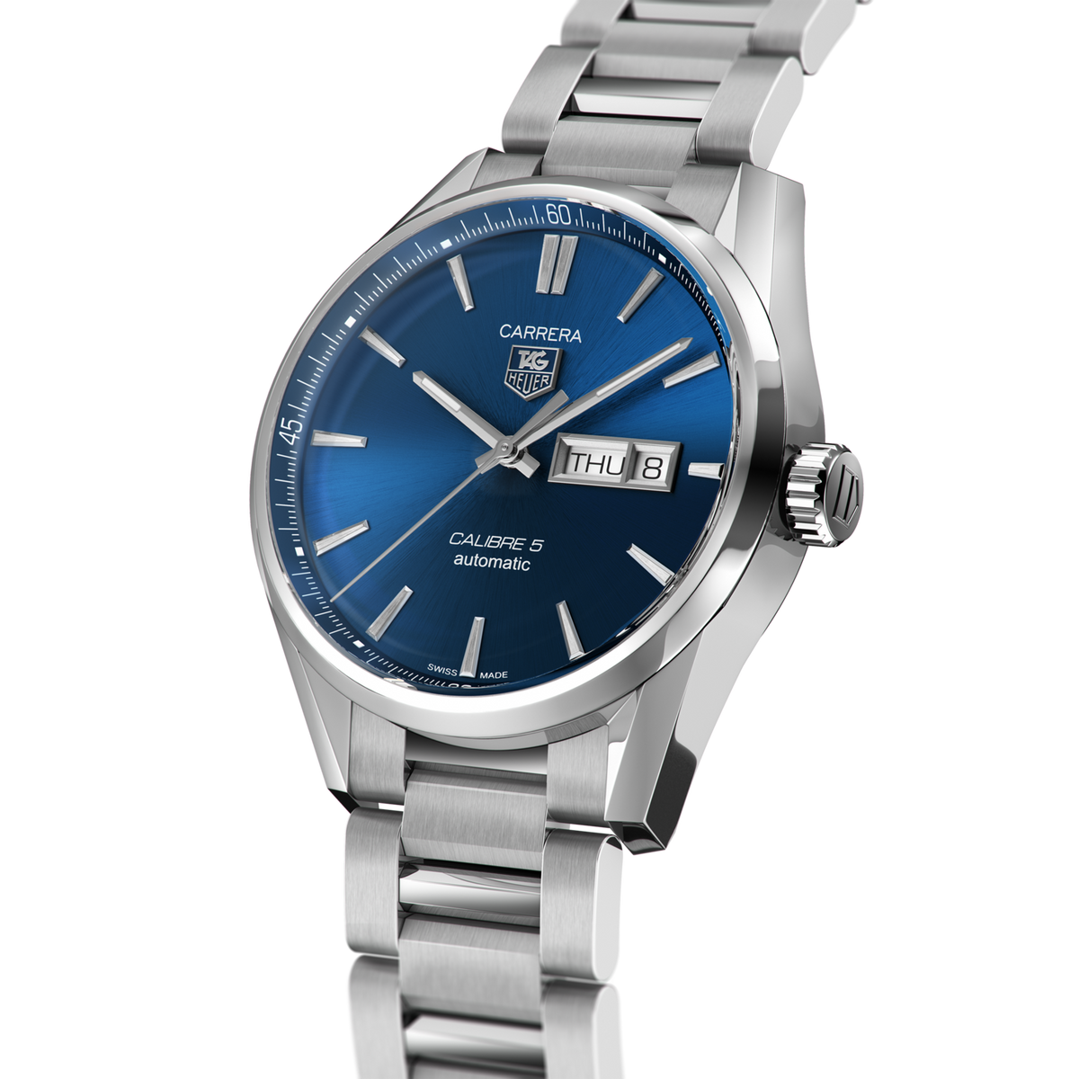  Shop Authentic Tag Heuer Carrera Automatic Blue Dial Silver Steel Strap Watch for Men - WAR201E.BA0723 - Luxxuri