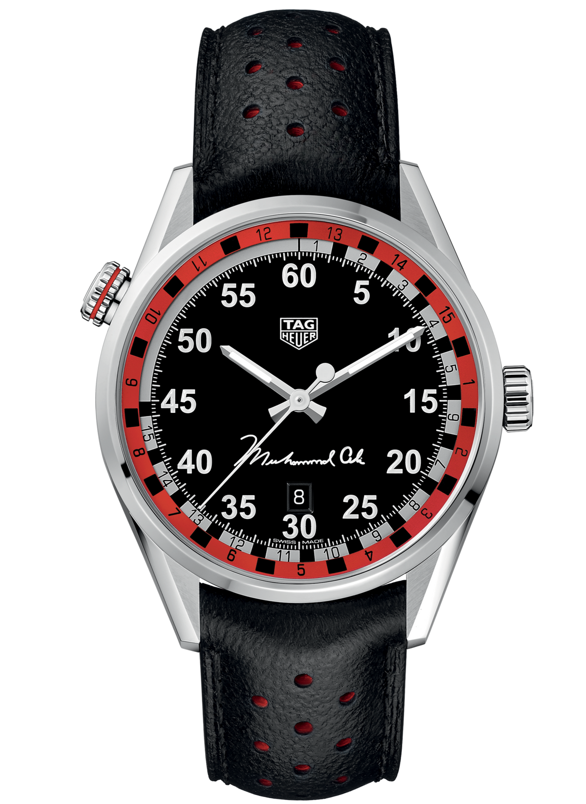  Shop Authentic Tag Heuer Carrera Muhammad Ali Calibre 5 Black Dial Black Leather Strap Watch for Men - WAR2A11.FC6337 - Luxxuri