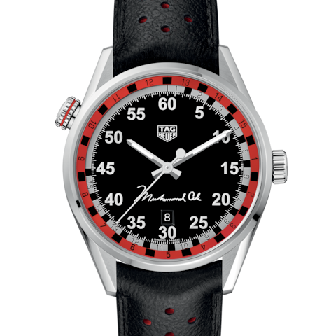  Shop Authentic Tag Heuer Carrera Muhammad Ali Calibre 5 Black Dial Black Leather Strap Watch for Men - WAR2A11.FC6337 - Luxxuri