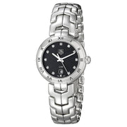  Shop Authentic Tag Heuer Link Quartz Diamonds Black Dial Silver Steel Strap Watch for Women - WAT1410.BA0954 - Luxxuri
