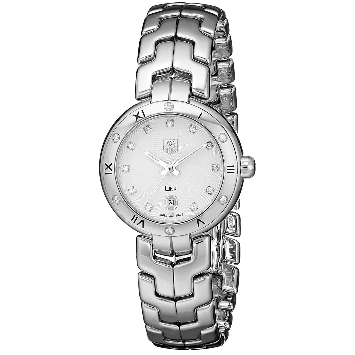  Shop Authentic Tag Heuer Link Diamonds Silver Dial Silver Steel Strap Watch for Women - WAT1413.BA0954 - Luxxuri