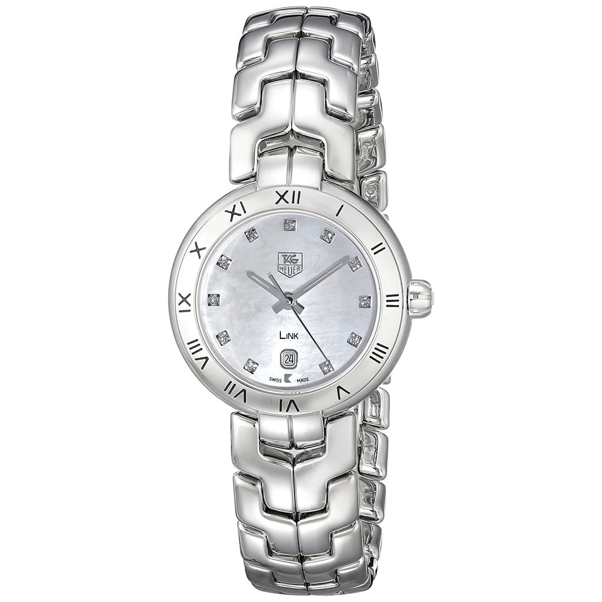  Shop Authentic Tag Heuer Link Diamonds Mother of Pearl Dial Silver Steel Strap Watch for Women -  WAT1417.BA0954 - Luxxuri
