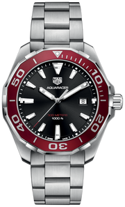  Shop Authentic Tag Heuer Aquaracer Black Dial Silver Steel Strap Watch for Men - WAY101B.BA0746 - Luxxuri