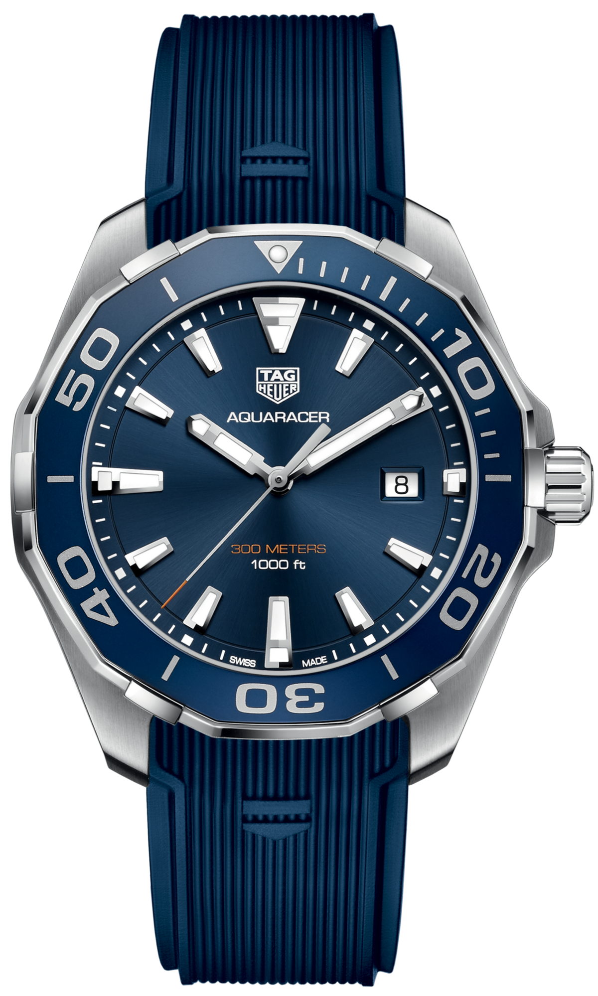  Shop Authentic Tag Heuer Aquaracer Quartz Blue Dial Blue Rubber Strap Watch for Men - WAY101C.FT6153 - Luxxuri