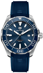  Shop Authentic Tag Heuer Aquaracer Quartz Blue Dial Blue Rubber Strap Watch for Men - WAY101C.FT6153 - Luxxuri