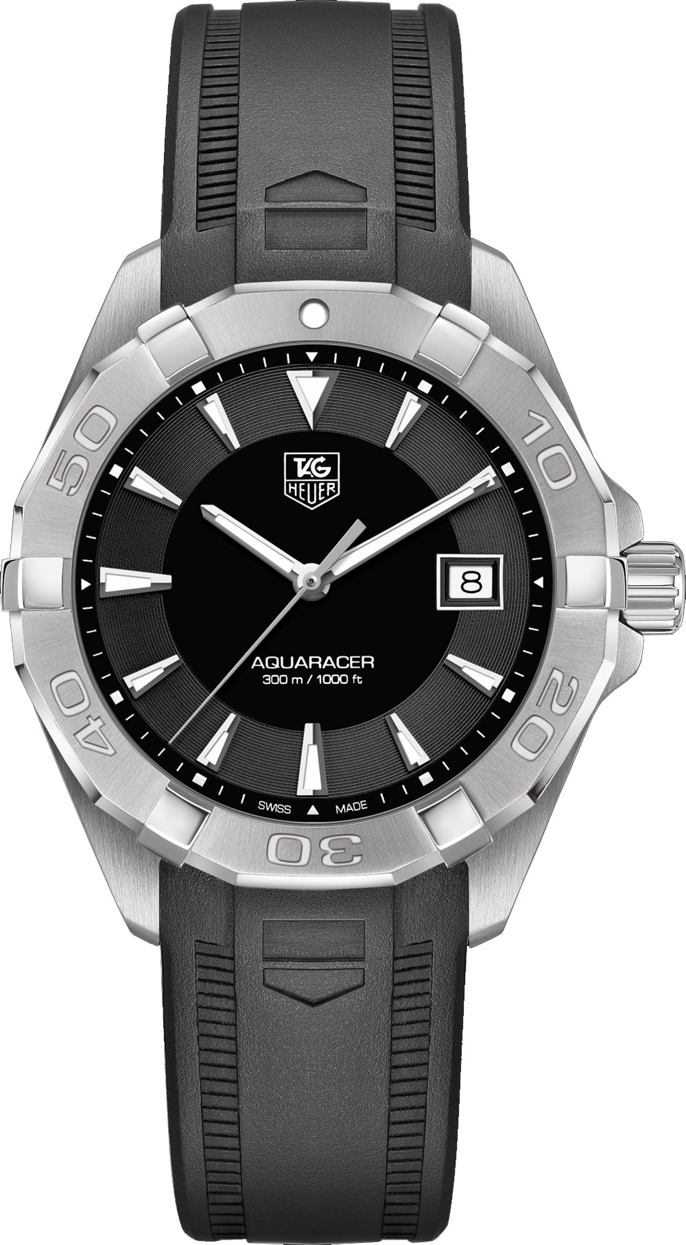  Shop Authentic Tag Heuer Aquaracer Caliber 5 Automatic Black Dial Black Rubber Strap Watch for Men - WAY2113.FT8021 - Luxxuri