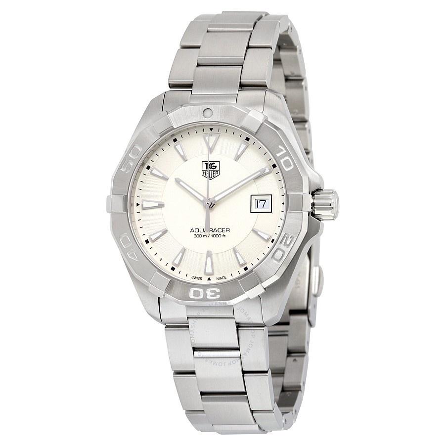  Shop Authentic Tag Heuer Aquaracer Quartz White Dial Silver Steel Strap Watch for Men - WAY1111.BA0928 - Luxxuri