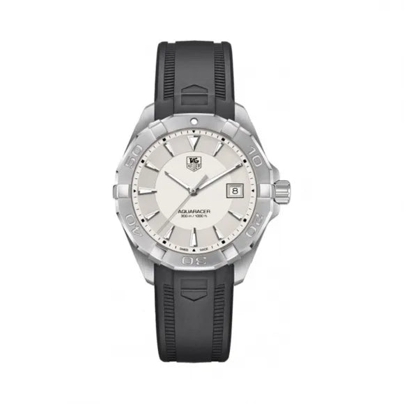  Shop Authentic Tag Heuer Aquaracer Quartz White Dial Black Rubber Strap Watch for Men - WAY1111.FT8021 - Luxxuri