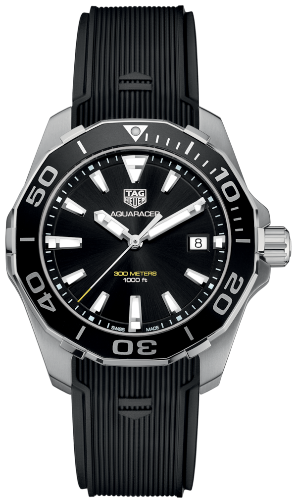  Shop Authentic Tag Heuer Aquaracer Black Dial Black Rubber Strap Watch for Men - WAY111A.FT6151 - Luxxuri
