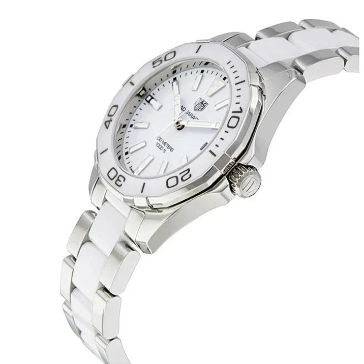  Shop Authentic Tag Heuer Aquaracer Quartz White Dial Two Tone Steel Strap Watch Women - WAY131B.BA0914 - Luxxuri