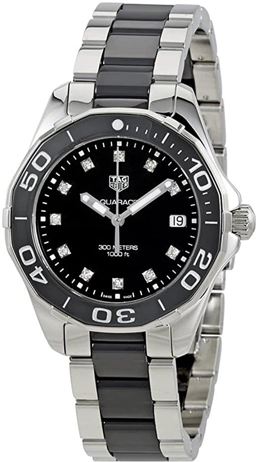  Shop Authentic Tag Heuer Aquaracer Quartz Black Dial Two Tone Steel Strap Watch for Women - WAY131C.BA0913 - Luxxuri