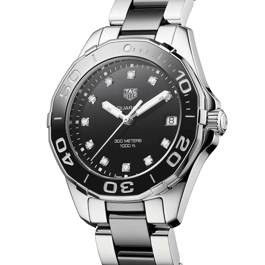  Shop Authentic Tag Heuer Aquaracer Quartz Black Dial Two Tone Steel Strap Watch for Women - WAY131C.BA0913 - Luxxuri