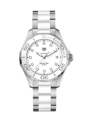  Shop Authentic Tag Heuer Aquaracer Diamonds White Dial Two Tone Steel Strap Watch for Women - WAY131D.BA0914 - Luxxuri