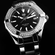  Shop Authentic Tag Heuer Aquaracer Quartz Diamonds Black Dial Two Tone Steel Strap Watch for Men - WAY131E.BA0913 - Luxxuri