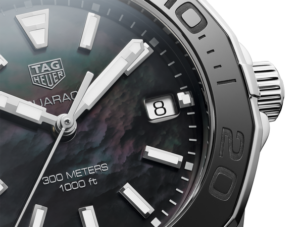  Shop Authentic Tag Heuer Aquaracer Quartz Black Dial Silver Steel Strap Watch for Women - WAY131K.BA0748 - Luxxuri