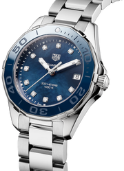  Shop Authentic Tag Heuer Aquaracer Diamonds Blue Dial Silver Steel Strap Watch for Women - WAY131L.BA0748 - Luxxuri